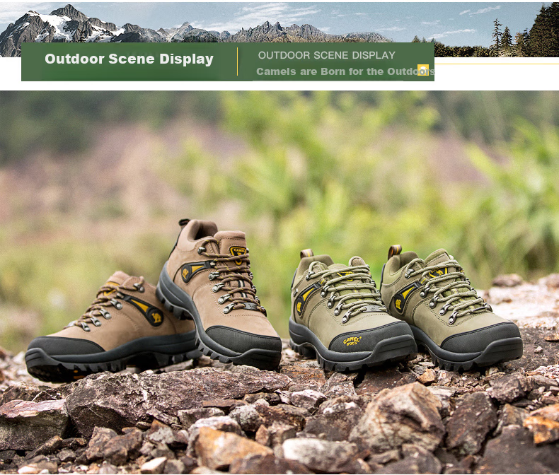 CAMEL Outdoor Hiking Shoes for Men, Durable Trekking Shoes, Cowhide Outdoor Footwear A63202a6015 Brown Size 42 6