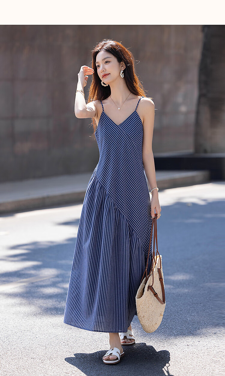 Demana [with Soft Cloud Cotton] Summer Multi-layer Spliced Sleeveless Strap Irregular A-line Women's Dress 16