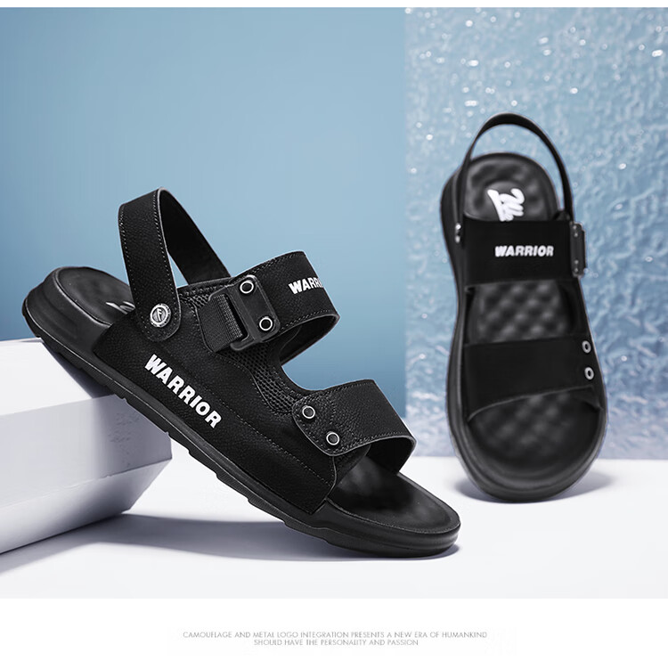 Huili Men's Shoes, Summer New Style Sandals, Soft-Soled Casual Versatile Slippers, Dual-Use Shoes for Men, 1329 Gray-Black, Size 41 16