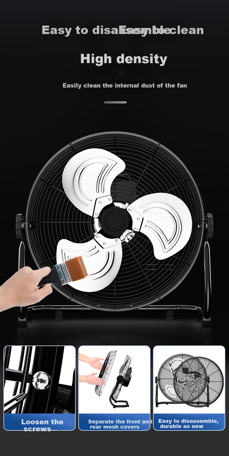 Zuanshipai Floor-Standing Oscillating Fan, Home Use Floor Fan, Powerful Industrial Fan, Large-Power Commercial Electric Fan TF1601 7