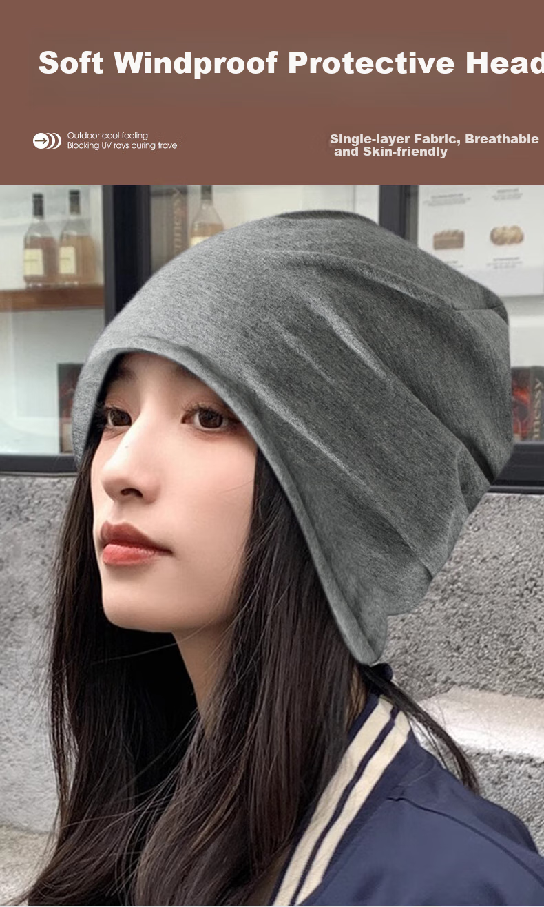Nanjiren Men's Sleep Cap, Thin Style, Closed-Toe Hat, Hairless Cap, Air Conditioning Hat, Sleeping Cap, Maternity Hat, Slouchy Hat, Black 1