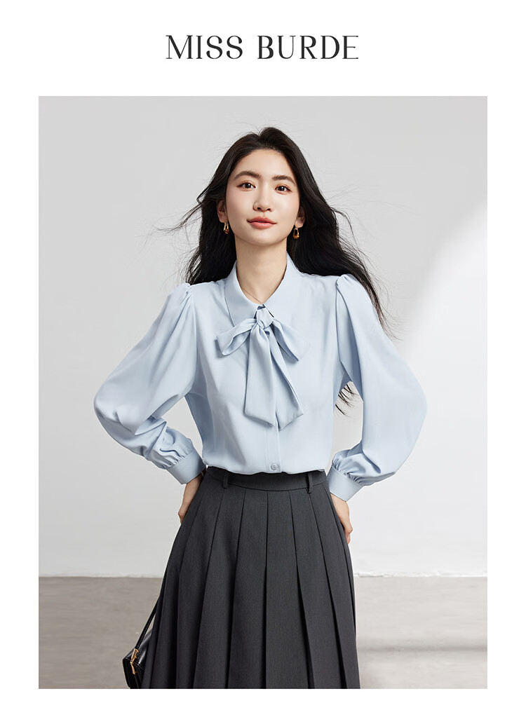 Bodexiaojie Women's Chiffon Bow Tie Blouse, Professional Commute Formal Wear, Inner Layer for Petite Figures, Interview Shirt, White, XL 10