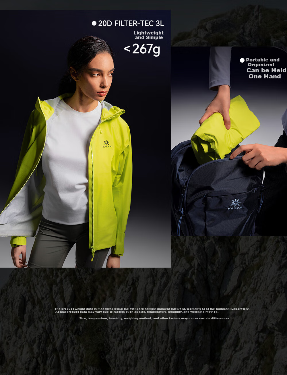 KAILAS Borgda LT20D Women's 3L Waterproof Hard Shell Jacket Lightweight Windproof Hiking Mountaineering Coat 6