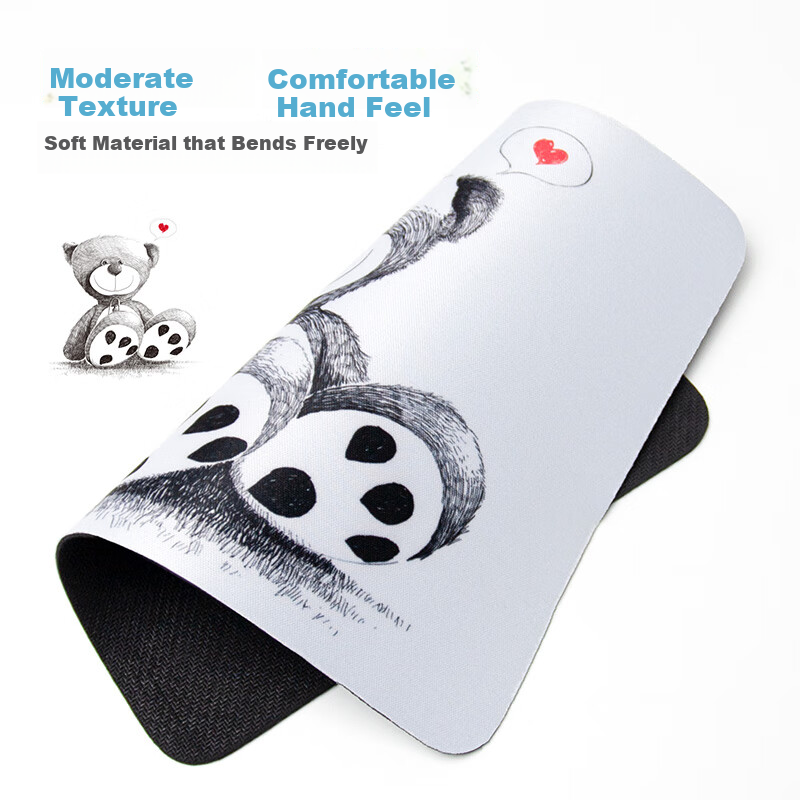 EXCO 2-Pack Cute Bear Mouse Pad, Small Cartoon Anime Laptop Office Mat, Portable Gaming Simple Office Supplies for Women 0285 6