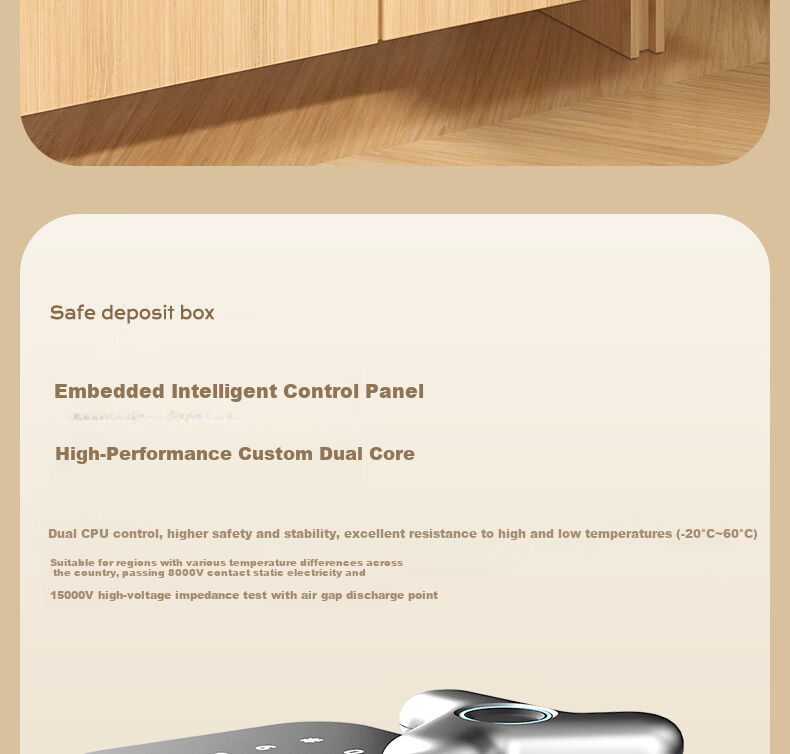 Deli Safe, Home Fingerprint Password Storage, Office Financial Confidential Box, Automatic Door Opening, Thickened Lock Bolt, 60cm White AE641-Z 6