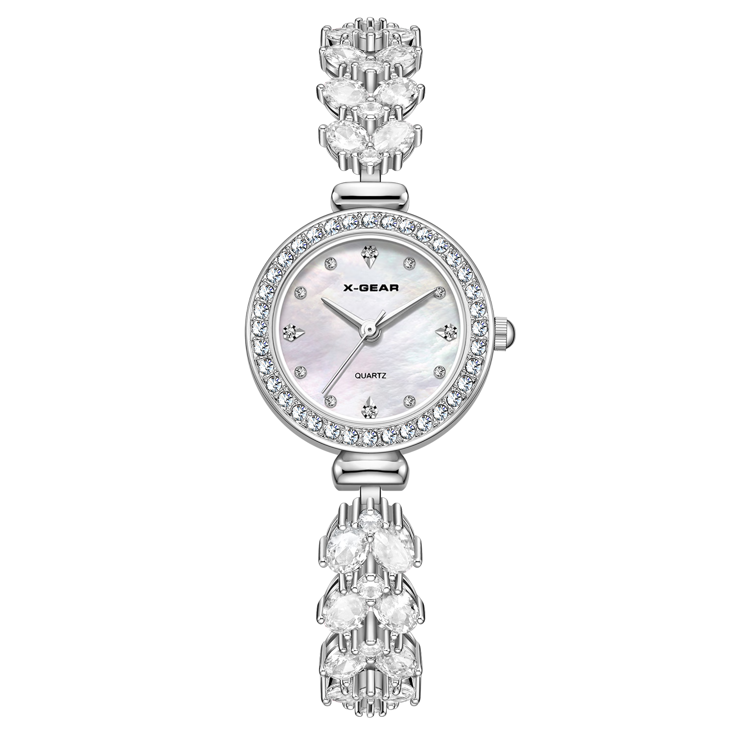 X-GEAR Dreamy Heart Watch for Women, Small Dial Quartz Watch with Diamond Bracelet, Sweet Girl Birthday Gift for Girls