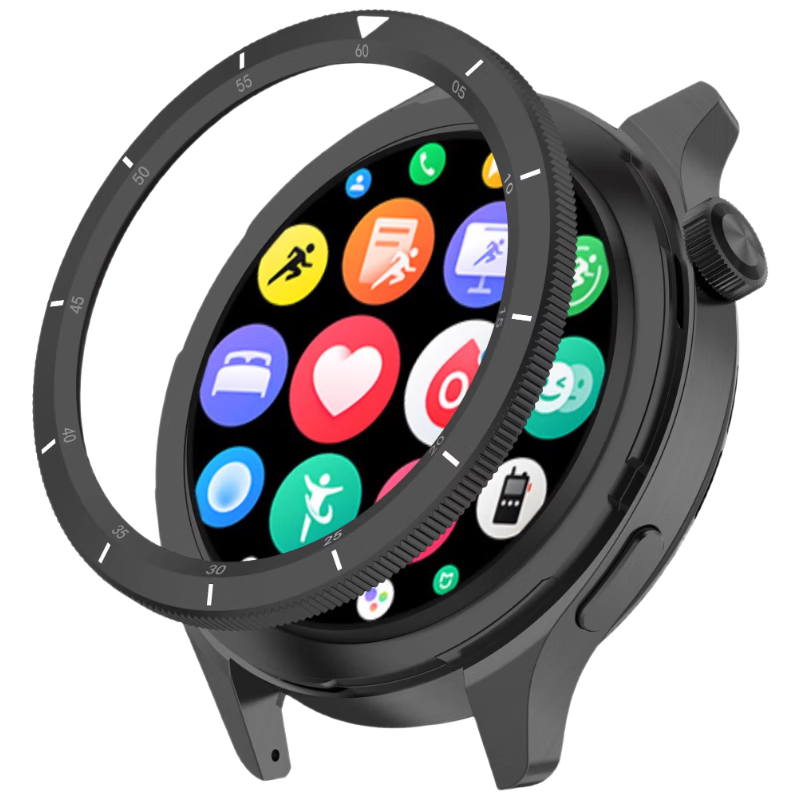 CHENSONG Compatible Metal Watch Band for Xiaomi Watch S3 And Xiaomi S4, Smart Sports Watch Accessory, Black with Scale Markings