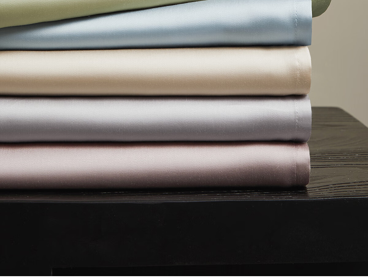 MIDO HOUSE Mingdu 60-Count Tencel Bedsheet Single Piece Solid Color Double-Sized All-Season Flat Sheet, 245*270cm, Light Sprout Gree 5