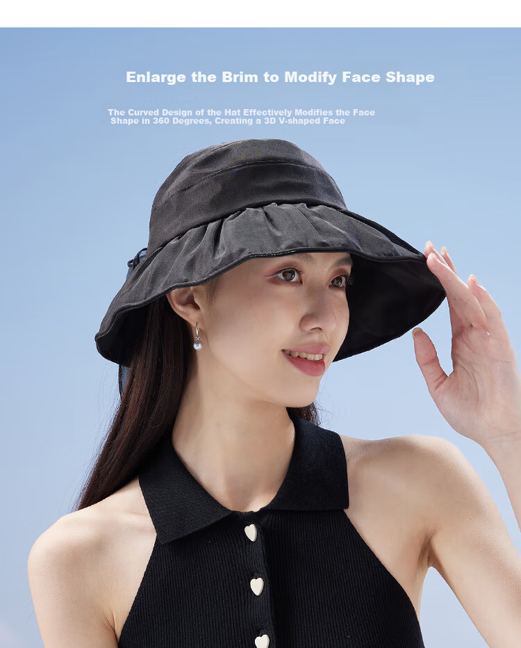 Shanghaigushi Silk Visor Sun Hat for Women, Foldable UV Protection Wide Brim Hat, Gift for Mom 3