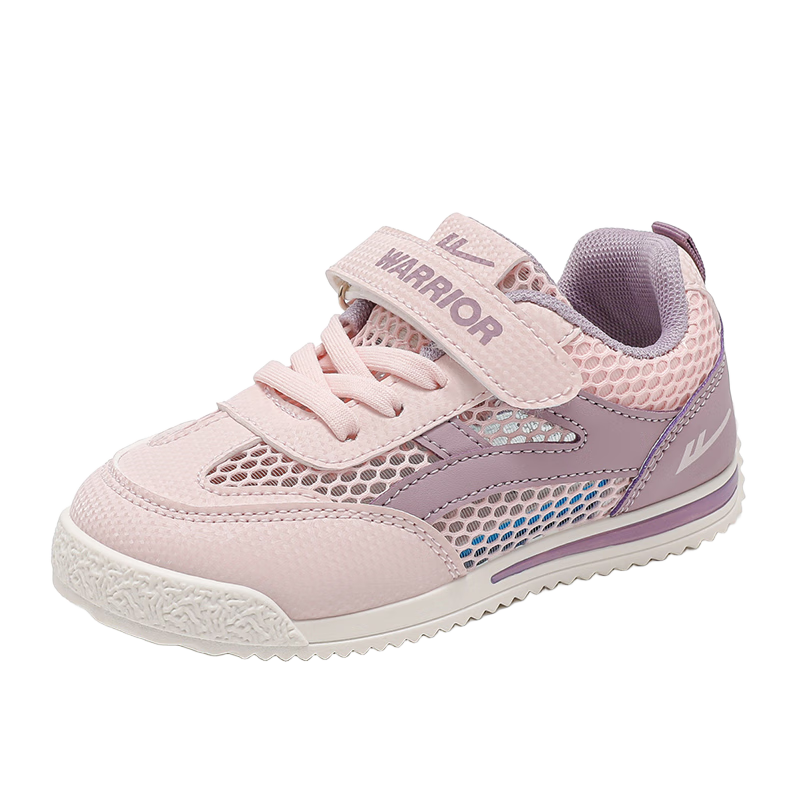 Warrior Kids Girls Summer Single Mesh Breathable Sports Casual Sneakers WZ(CL)-1175 Pink Purple Size 33
