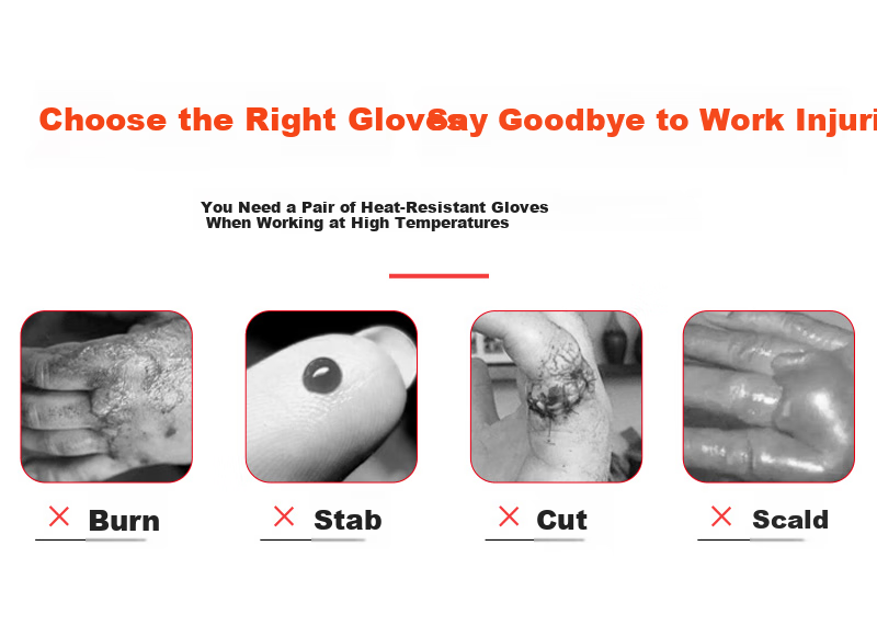 CASTONG GEII15-34 Heat-Resistant Gloves, 400°C Insulation, Anti-Scalding, Labor Protection, Thickened, for Home Use 3