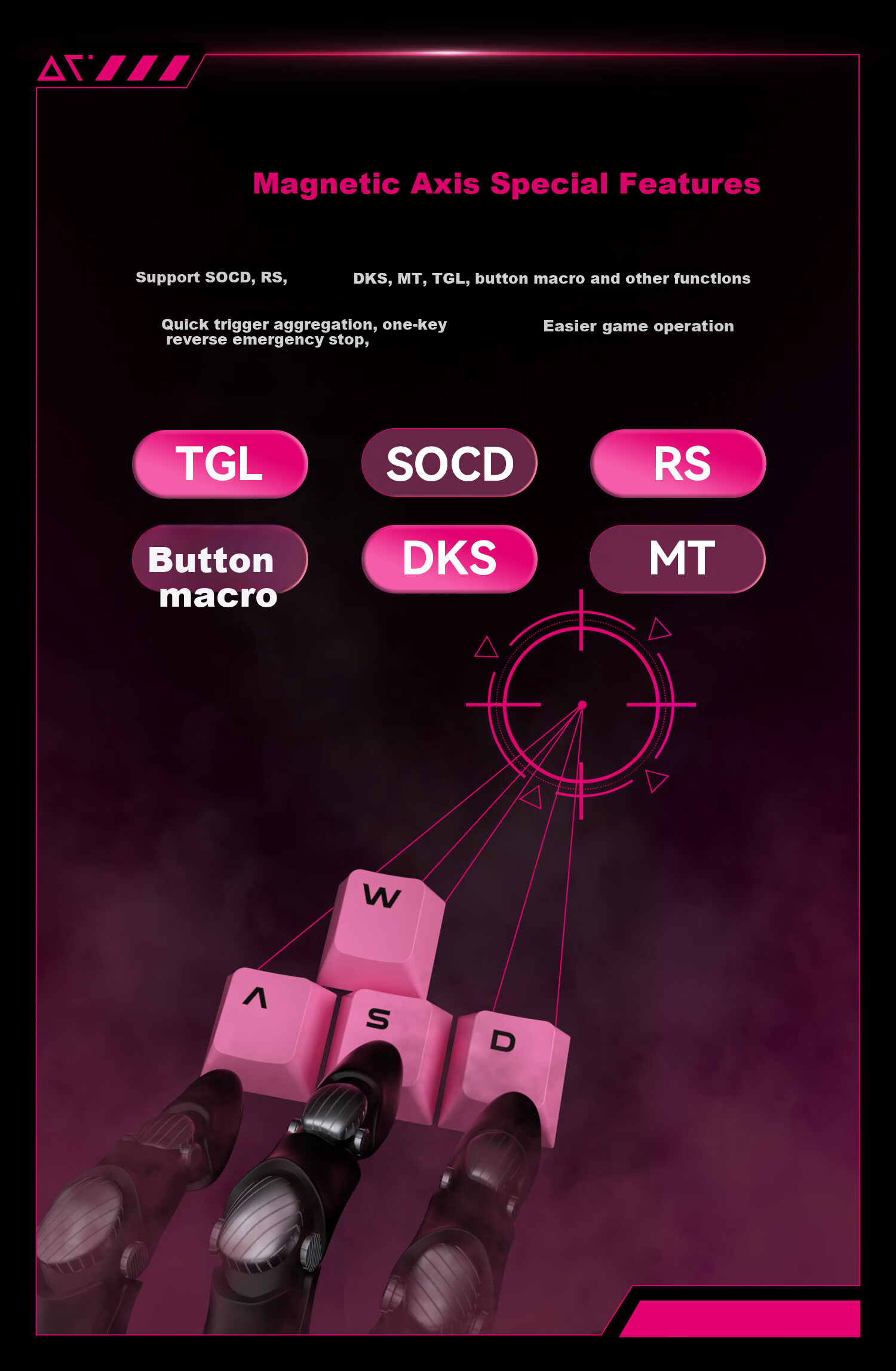 ATKRS6+ Magnetic Axis Keyboard RT Custom Mechanical Gaming Keyboard Wired Hot-Swappable Office Aluminum 68-Key RS6+ White Warrior Snow Blade Switch 18