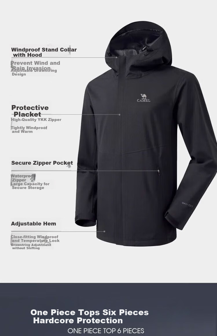 CAMEL Outdoor Windproof And Waterproof Mountaineering Jacket for Men And Women [Zeus] 3538A 12