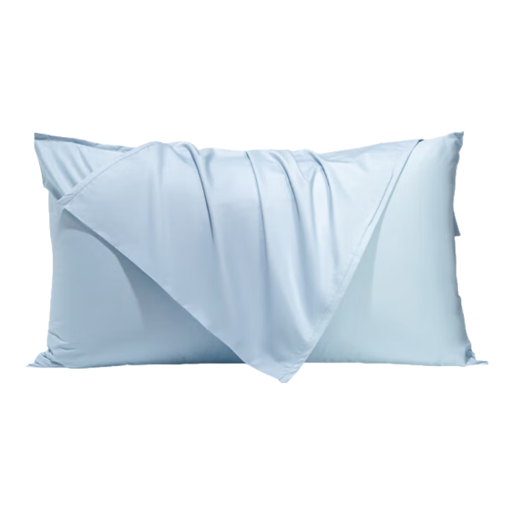 Anmino Anti-Mite Pillowcase, 80-Count Pure Cotton Grade A Satin, Solid Color, Washable, One Pair