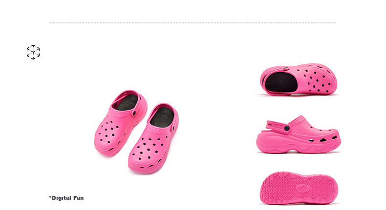 QIAODAN Women's Hamburger Perforated Shoes, Sneakers, Casual Shoes, Breathable Soft-Soled Sandals for Summer, Thick-Soled Height-Increasing Slippers for Wome 19