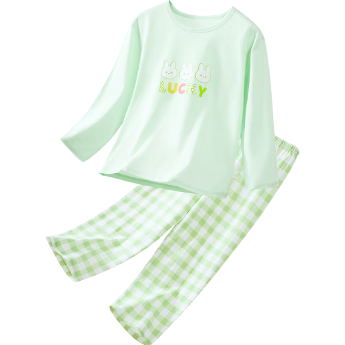 DEESHA [100% Cotton] Children's Pajamas, Girls' Loungewear, Spring And Summer Thin Long-Sleeve Air Conditioning Suit Set