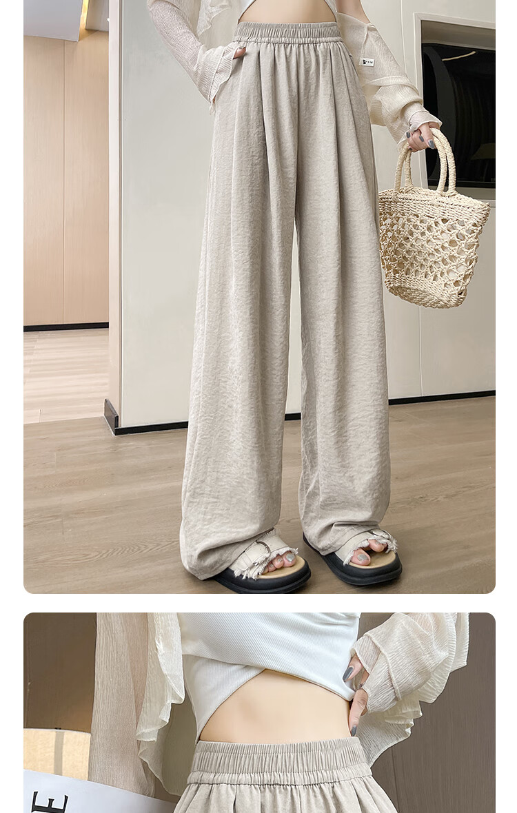 BOPRUIEY High-Waisted Cream-Colored Yamamoto-Style Pants for Women, Spring And Summer 2026 Latest Style, Lazy Casual Straight Wide-Leg Trousers 9