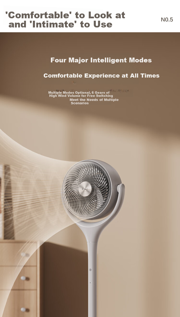 GREE [Weaving Wind Ai+Ultra] Level 1 Energy Efficiency DC Inverter Quiet Energy-Saving Ultra Silent Air Circulation Fan Home Voice Remote Control Electric Fan Household Purification Floor Fan 10