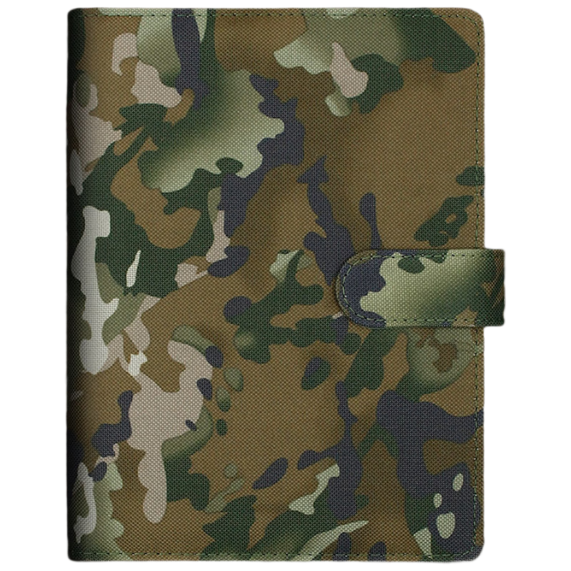 Tangyi A5 Ink-Wash Summer 6-Ring Binder Notebook with Buckle, 100 Sheets 200 Pages Military Training Theory Study Work Journal Meeting Minutes Book Customizable Logo
