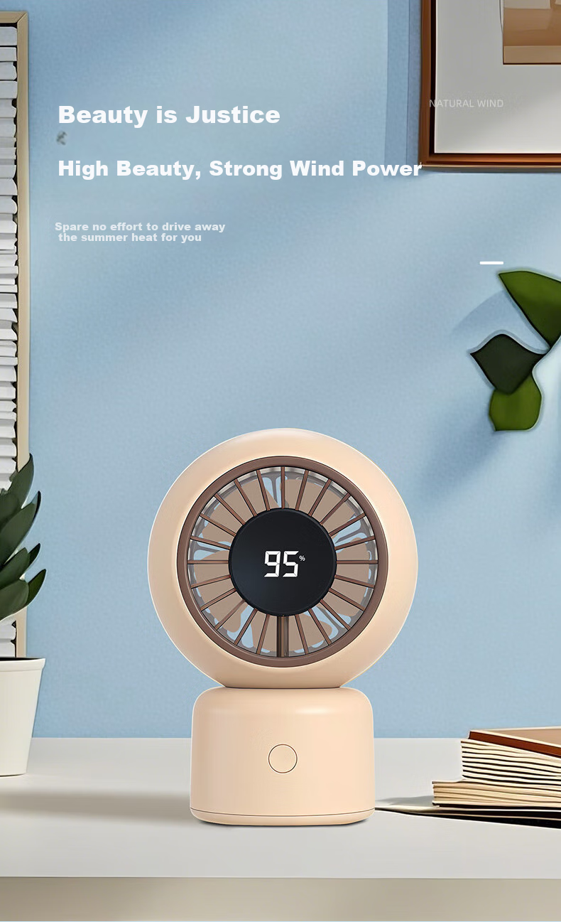 AUCMA Handheld Fan, Desktop Mini Fan, Rechargeable USB Fan, Portable for Students' Dormitory, Office, Bedside, Battery-Powered FSS-W115L 4
