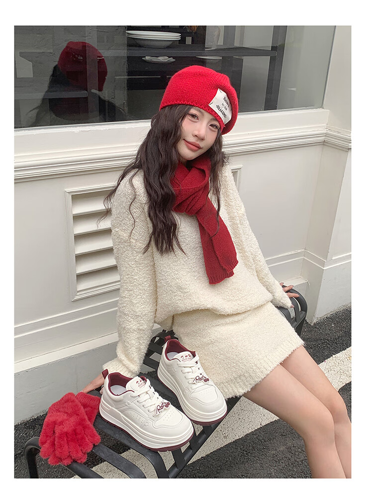 Josiny Thick-Soled White Sneakers for Women, Spring And Autumn 2026 New Style Soft-Soled Board Shoes Versatile Breathable Sports Casual Shoes Beige/apricot 39 11