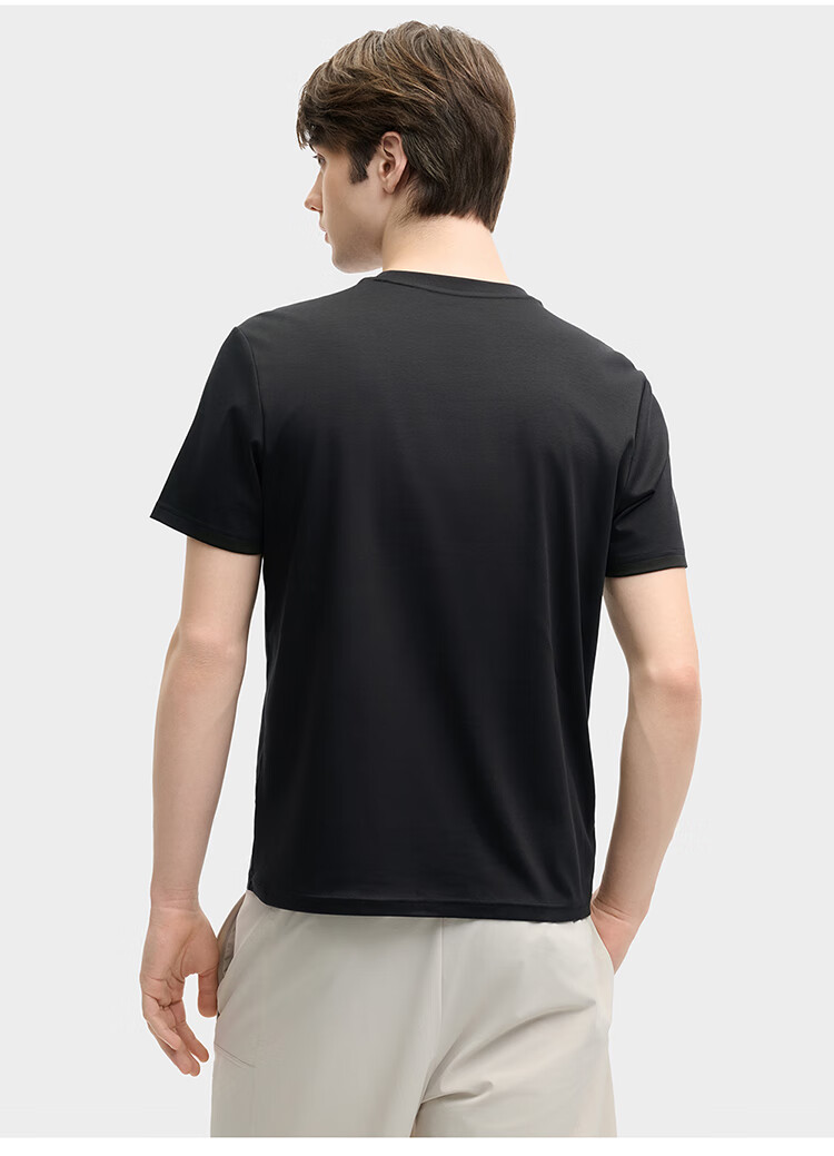 FILA Official Men's Knitted Short-Sleeve Shirt, Summer Fashion Simple Casual Basic Pure Cotton T-Shirt 4