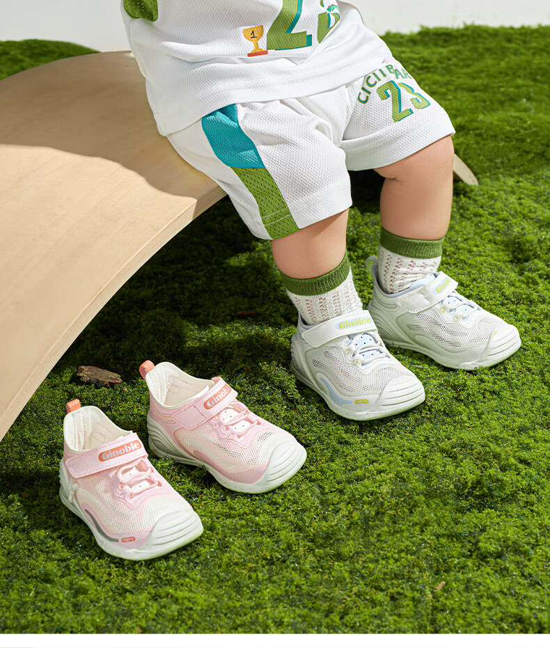 Ginoble Summer Breathable Baby Walking Shoes for 8-18 Months, Boys And Girls Mesh Sandals GB2436 Cream White 11