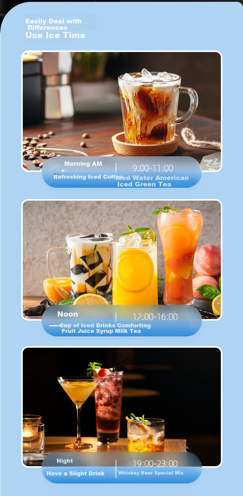 Hicon Ice Maker, Home Small Cube Ice Machine, Automatic Ice Cube Making, Antibacterial Timer, Stainless Steel Ice Maker 8