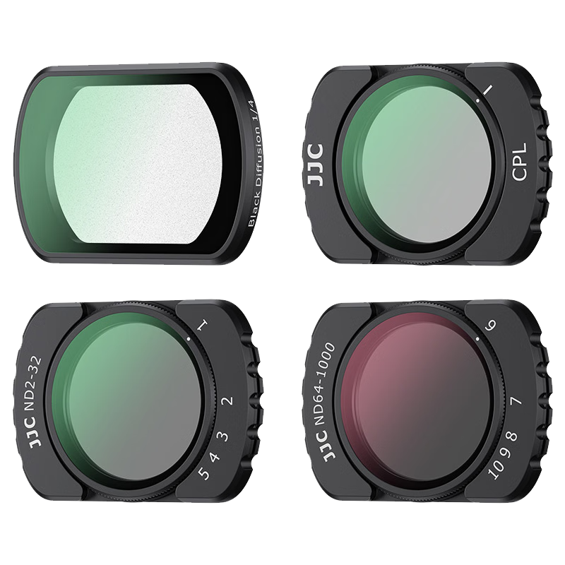 JJC DJI Pocket 4 Filter Kit Compatible with Pocket 3 CPL Polarizer Adjustable ND Neutral Density Soft Black Filter Accessories
