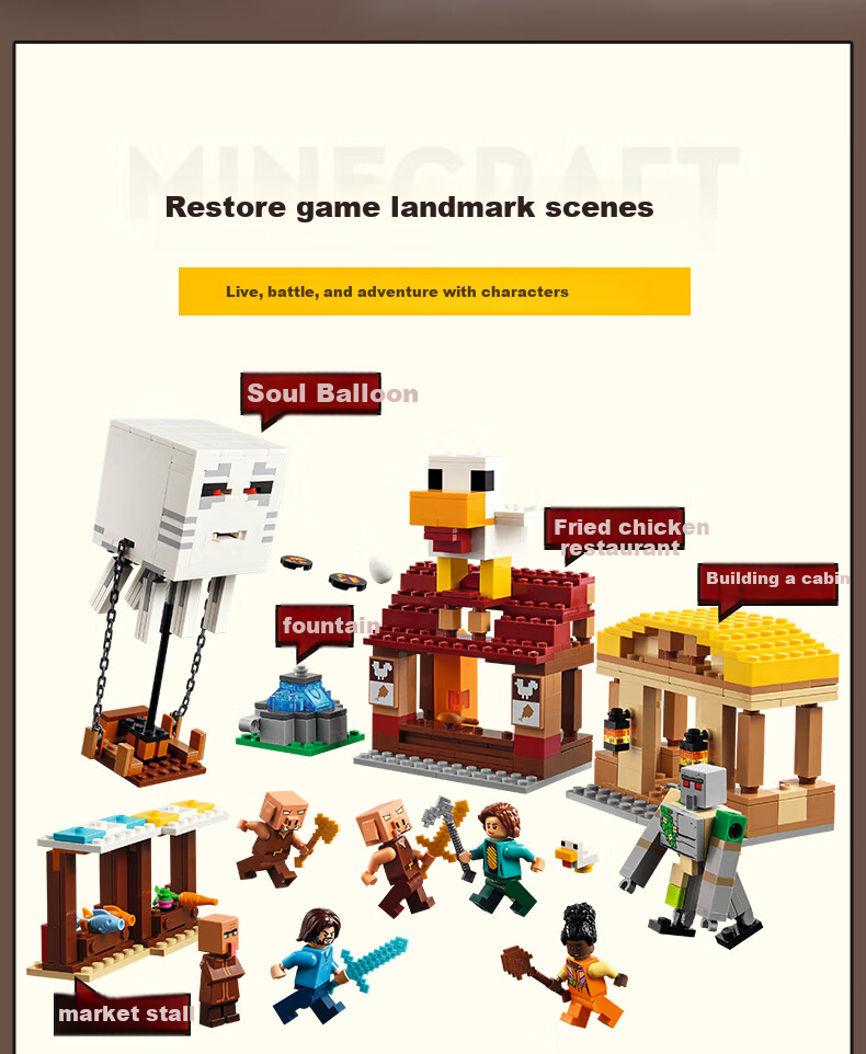 LEGO Minecraft 21273 Haunted Balloon Village Attack Building Set, Boys And Girls Children's Toy Birthday Gift Decoratio 2