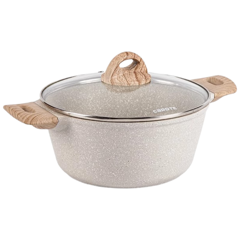 CaROTE Maifan Stone Non-Stick Titanium Soup Pot Stew Pot Household Milk Pot Induction Gas Stove Frying Steaming Cooking Porridge Instant Noodle Pot 20cm