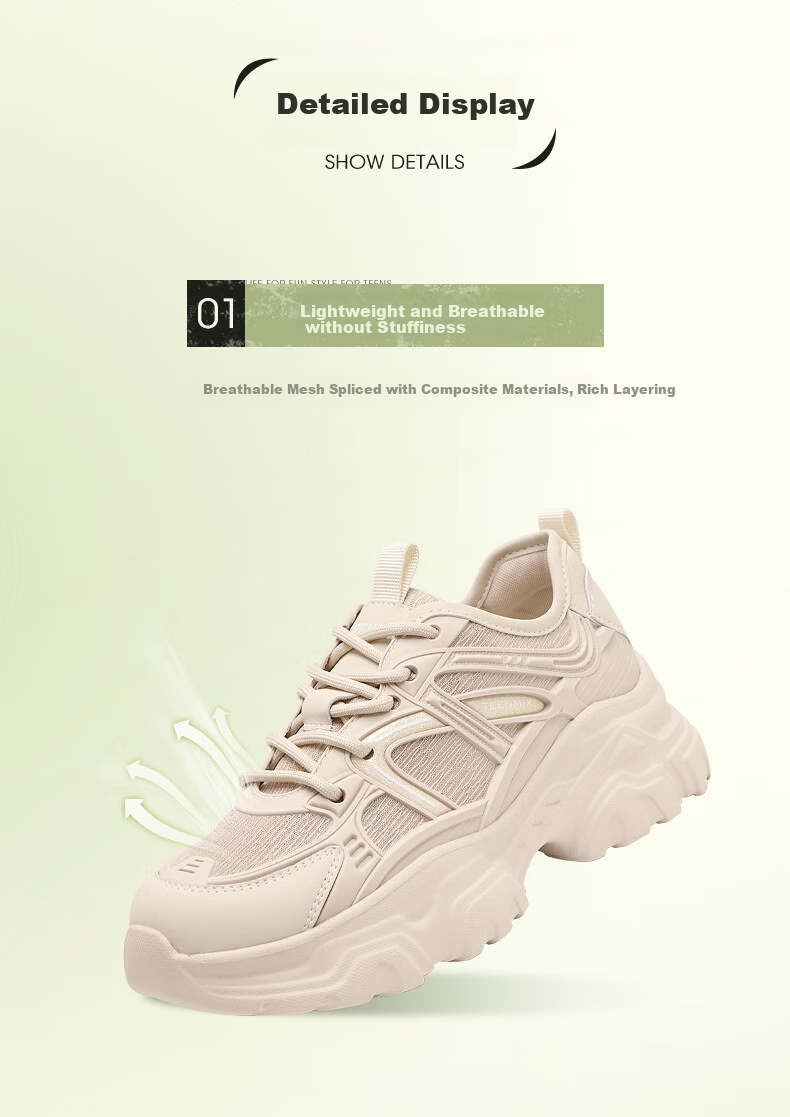 TEENMIX Chunky Sneakers for Women, Casual Shoes, Same Style As in Shopping Malls, Thick-Soled Women's Shoes 4