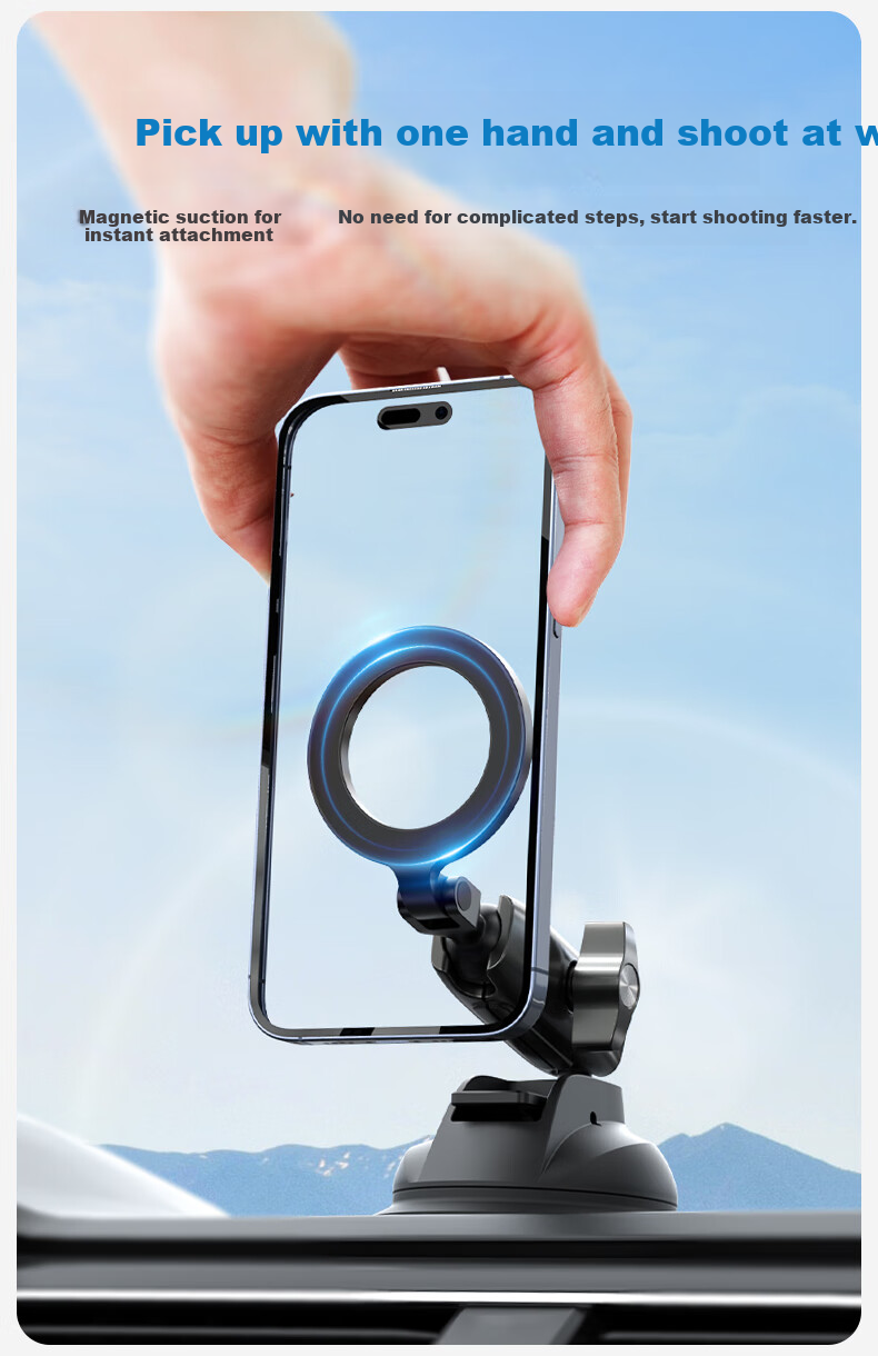 TELESIN (Taixin) MagSafe Magnetic Suction Cup Phone Holder, Car Phone Mount 4