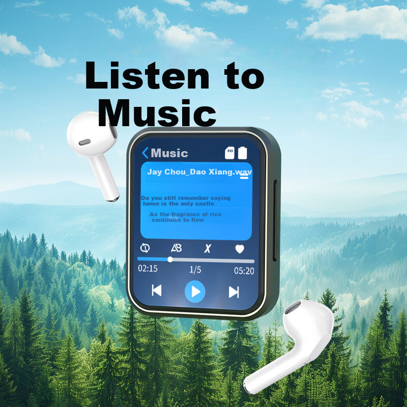 MP3/MP4 плеер Aigo 805e, 2-дюймовый сенсорный экран, Bluetooth 5.4, HIFI звук, 8 ГБ, черный