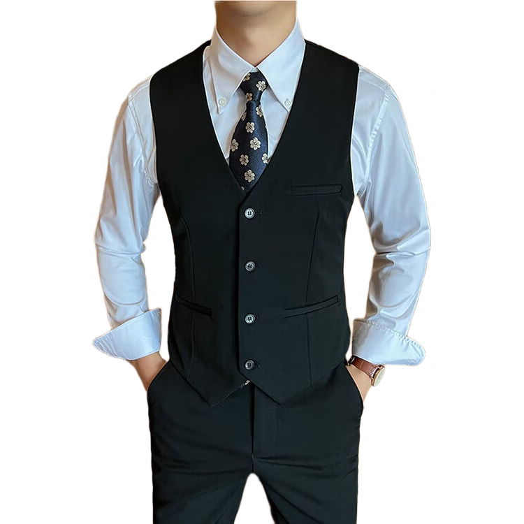 Ayoupang Business Plus Size Loose Vest Wedding Best Man Groom Waistcoat Formal Casual Black Single Vest 8XL