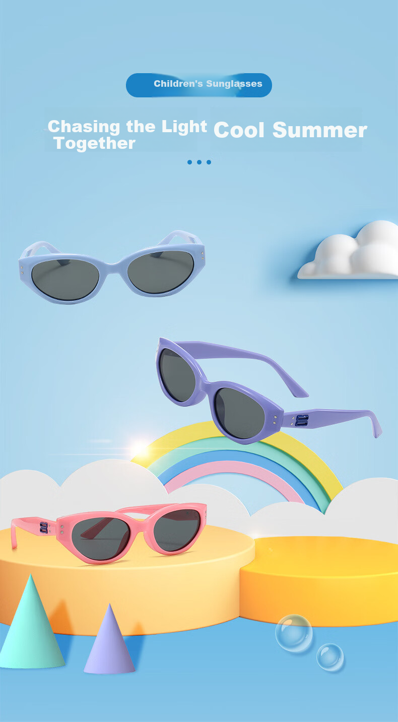 Angelamiao Children's Sunglasses, Polarized Sunglasses for Boys And Girls, Fashionable Cat-Eye Sunglasses 4