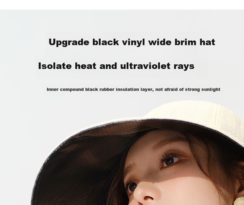 CACUSS Sun Hat for Women, Summer Sweet Face-Slimming Straw Hat, Casual Fisherman Hat, Beige 9