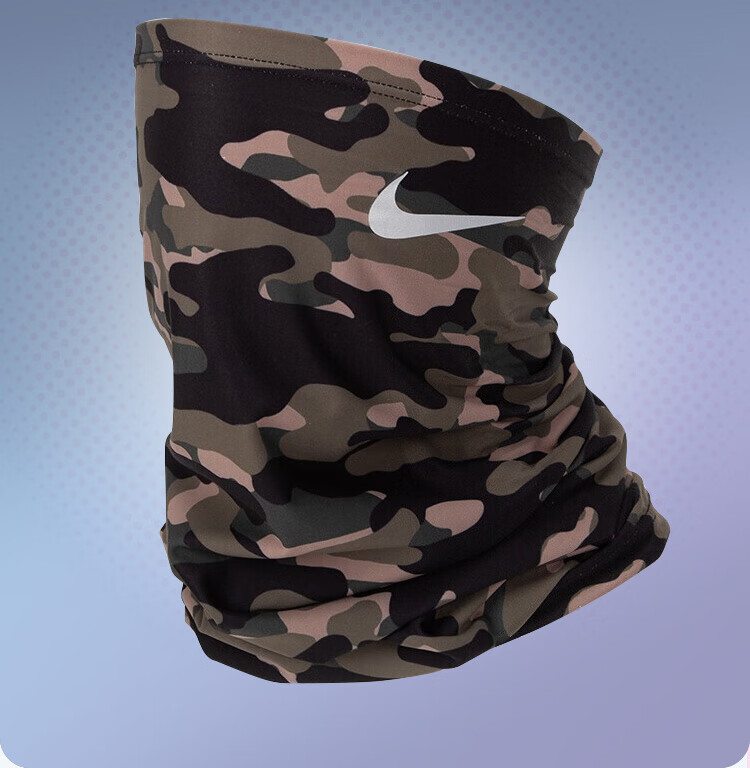 NIKE Early Spring Ski Neck Gaiter Face Mask Neck Warmer Cycling Thin Fleece Style N0003564907OS/AC3985-907 Camouflage 3