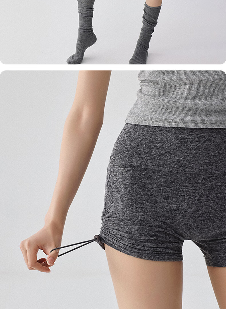 Xueqiman Women's Sports Biker Shorts Summer Fitness High-Waist Butt-Lifting Breathable Quick-Dry Yoga Shorts with Drawstring 8