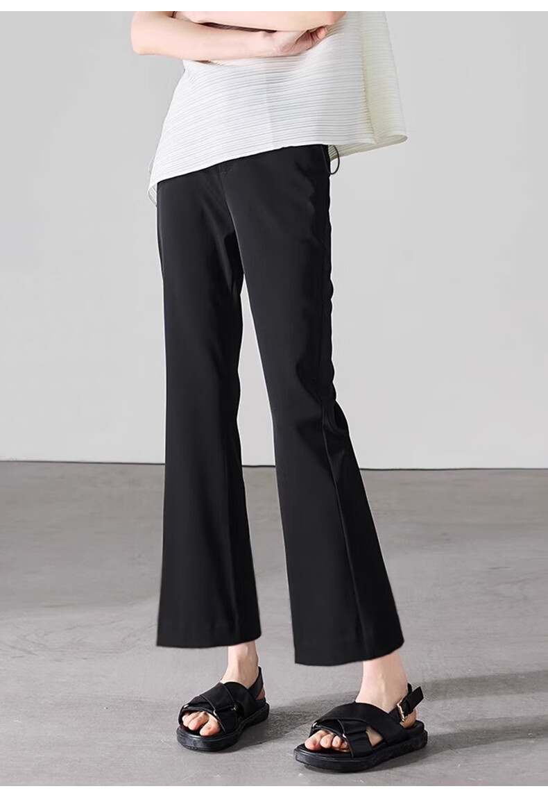 JOYNCLEON Maternity Pants Summer Thin Flared No Belly Support Long Pants Petite Maternity Wear Black XXL Jyk181766 21