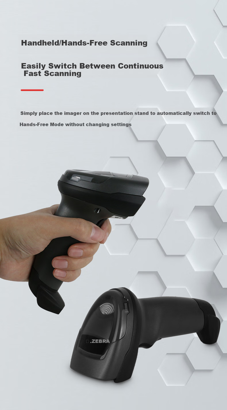 ZEBRA DS4308 Upgraded Version, DS4608SR Wired, 1D/2D Barcode Dot Scanner, Medical Code Health Code Xunbao Scanner 1