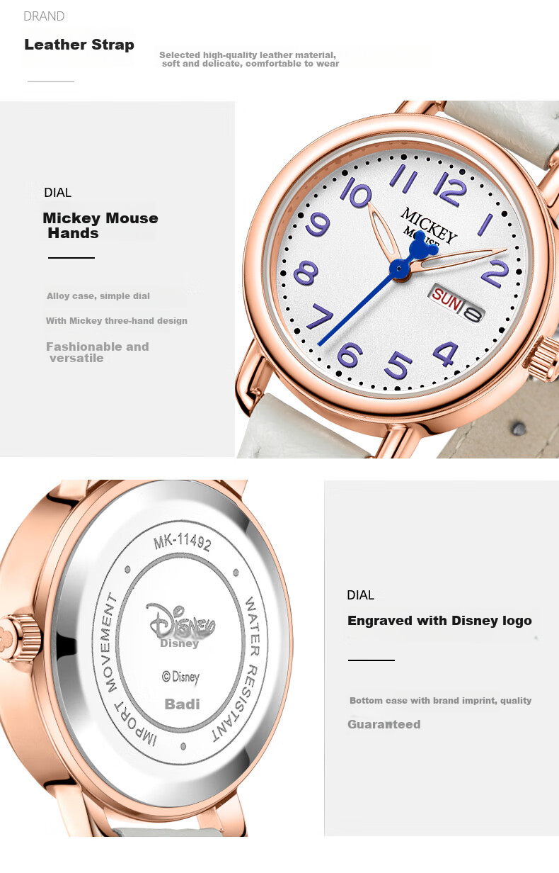 Disney Watch for Female Students, Ladies, Middle School Girls, High School Students, Female Exam Takers, Birthday Gifts, Waterproof Watch for Junior And Senior High School Students 17