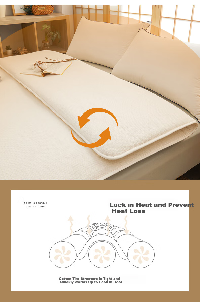 KING SHORE Xinjiang Cotton Mattress Pad, Thickened Double Bed Mat, Foldable Quilt, 150*200cm 8