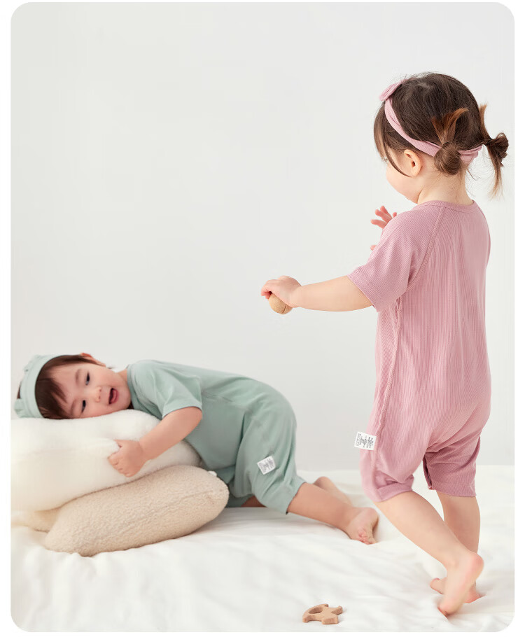 Wismorni Baby Short Sleeve Romper Spring Summer Thin Modal Unisex Infant Outfit Outdoor Crawling Clothes Summer Wear 11