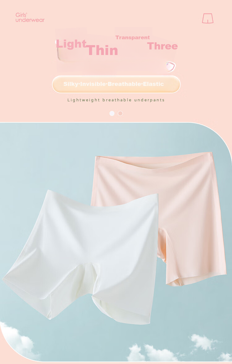 LangSha Children's Underwear, Class A Ice Silk Girls' Safety Shorts, Summer Thin Style, Anti-Exposure Baby Boxer Briefs, Size 130 1
