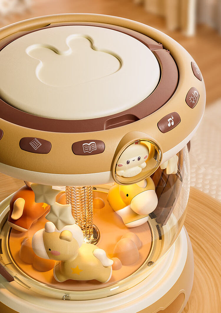 AoZhiJia Baby Toy, 0-1 Year Old Hand Drum, Early Education Enlightenment Storytelling Machine, Musical Pat Drum, Newborn Birthday Gift 5