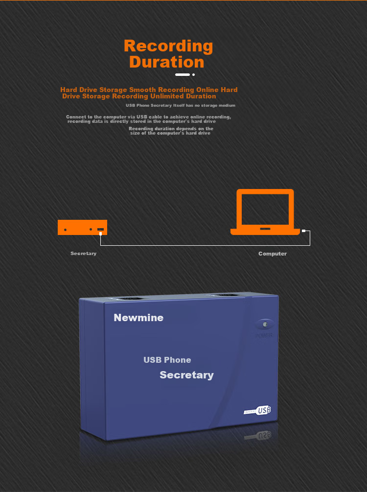 Newmine NM-XMS Single-Line Recording Box, USB Telephone Secretary, Automatic Online Recording And Message Leaving, Customer Service Choice 2