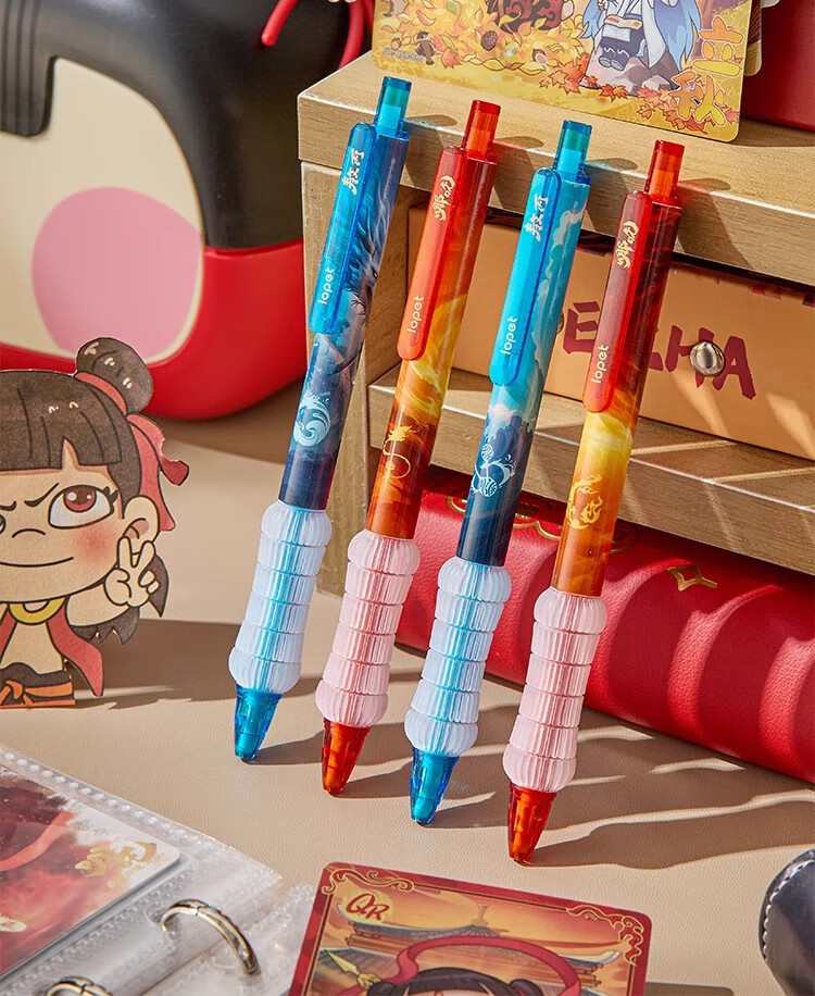 LOPET Nezha Automatic Pencil 0.5mm HB Ultra-Stable Mechanical Pencil Soft Grip Comfortable Writing Student Exam Drawing 4-Pack LT-7090 3