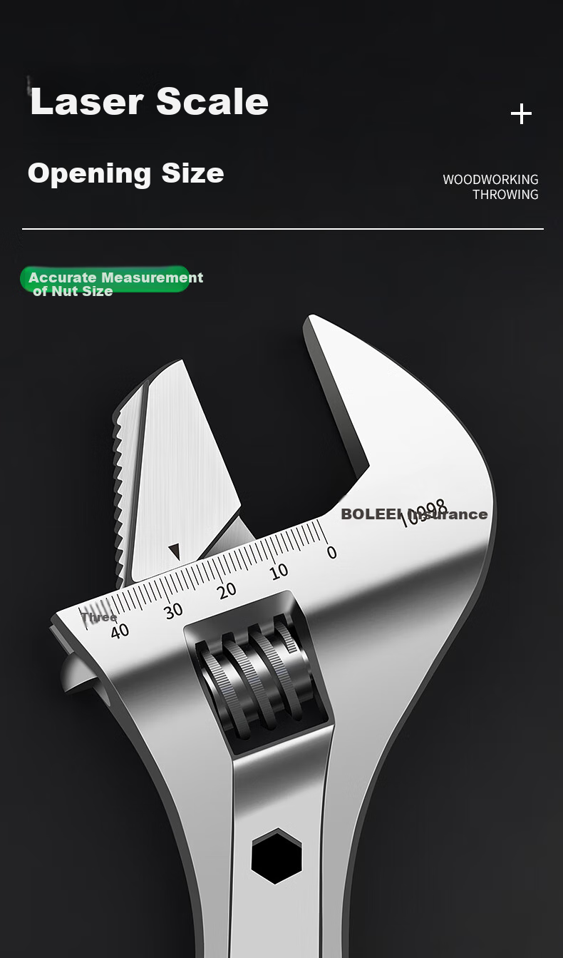 Baolian Multi-Functional Adjustable Wrench, Quick-Open Spanner, Chrome Vanadium Steel Adjustable Pipe Wrench, Labor-Saving Household Tool Set 5