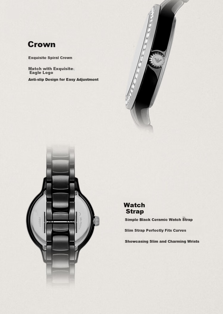 EMPORIO ARMANI Women's Watch, Moon Phase Series, Fashionable Steel Strap Wristwatch, Birthday Gift, AR11567 4